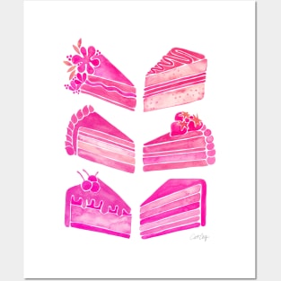 Pink Cake Slices Posters and Art